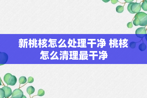 新桃核怎么处理干净 桃核怎么清理最干净