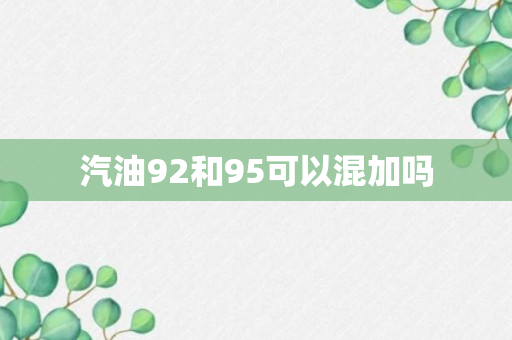 汽油92和95可以混加吗