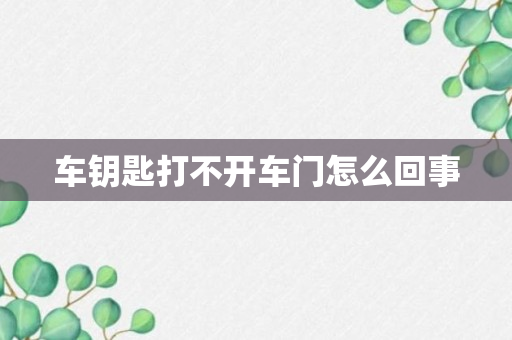 车钥匙打不开车门怎么回事