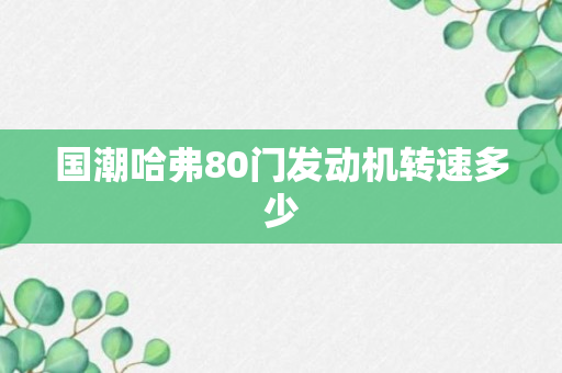 国潮哈弗80门发动机转速多少