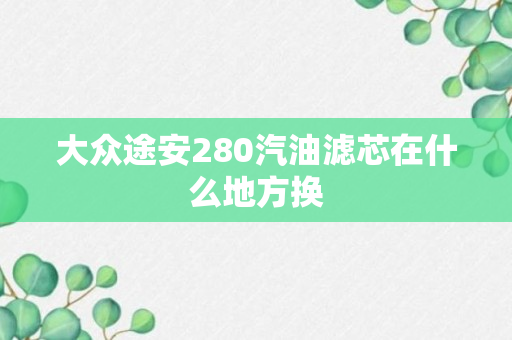 大众途安280汽油滤芯在什么地方换