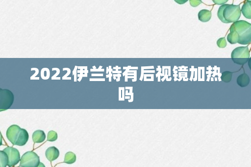 2022伊兰特有后视镜加热吗