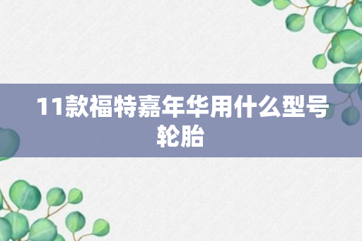 11款福特嘉年华用什么型号轮胎