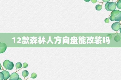 12款森林人方向盘能改装吗