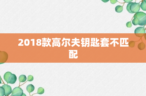 2018款高尔夫钥匙套不匹配