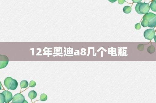 12年奥迪a8几个电瓶