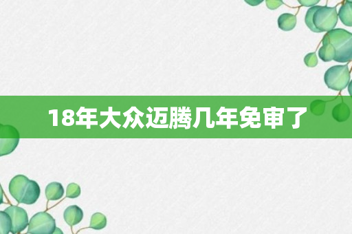 18年大众迈腾几年免审了