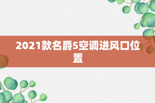 2021款名爵5空调进风口位置