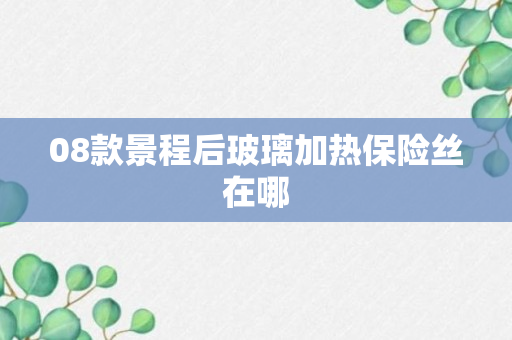 08款景程后玻璃加热保险丝在哪