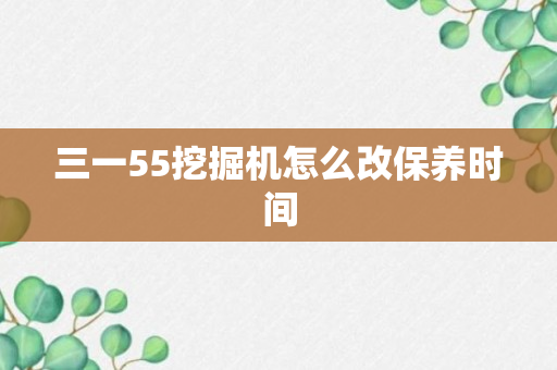 三一55挖掘机怎么改保养时间