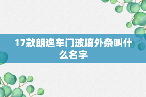 17款朗逸车门玻璃外条叫什么名字