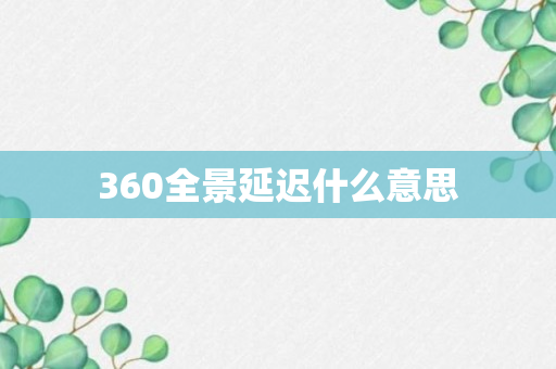 360全景延迟什么意思