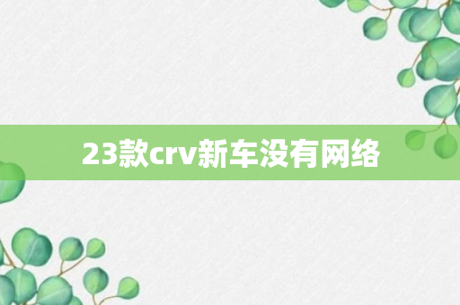 23款crv新车没有网络