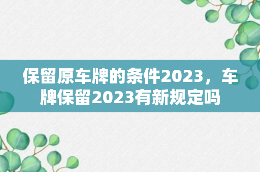 保留原车牌的条件2023，车牌保留2023有新规定吗