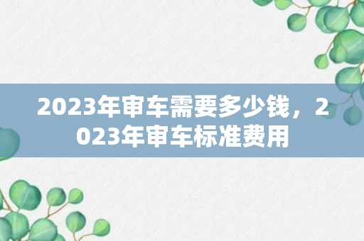 2023年审车需要多少钱，2023年审车标准费用