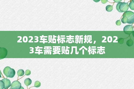 2023车贴标志新规，2023车需要贴几个标志