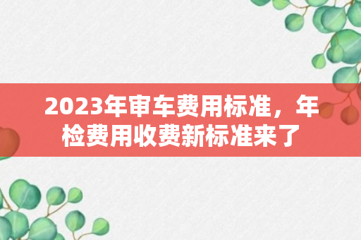 2023年审车费用标准，年检费用收费新标准来了