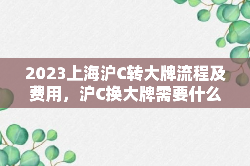 2023上海沪C转大牌流程及费用，沪C换大牌需要什么证件