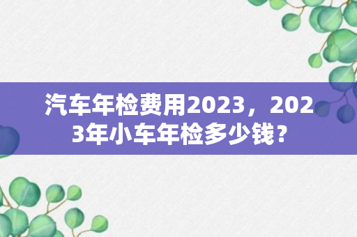 汽车年检费用2023，2023年小车年检多少钱？