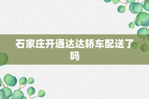 石家庄开通达达轿车配送了吗