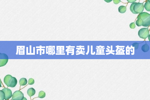 眉山市哪里有卖儿童头盔的