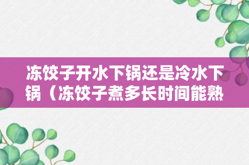 冻饺子开水下锅还是冷水下锅（冻饺子煮多长时间能熟解答）