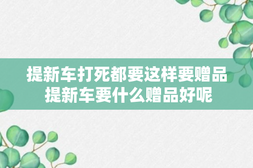 提新车打死都要这样要赠品 提新车要什么赠品好呢