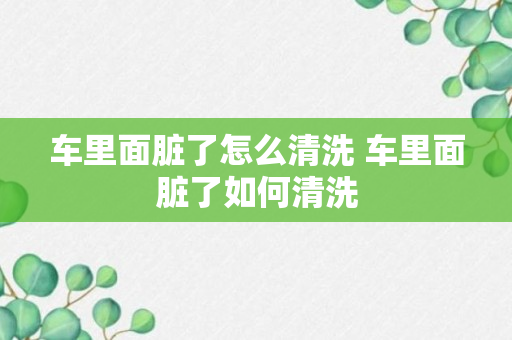 车里面脏了怎么清洗 车里面脏了如何清洗