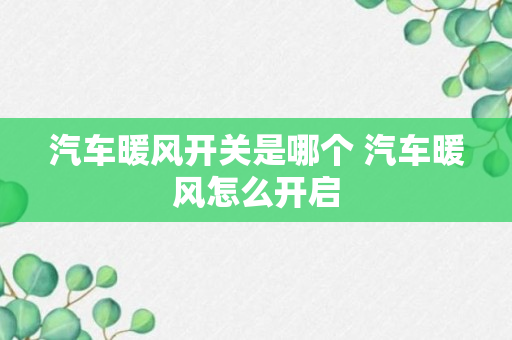 汽车暖风开关是哪个 汽车暖风怎么开启