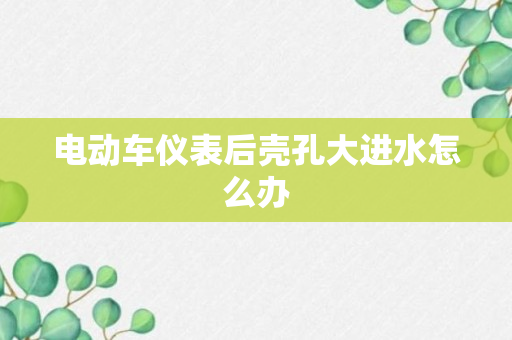 电动车仪表后壳孔大进水怎么办