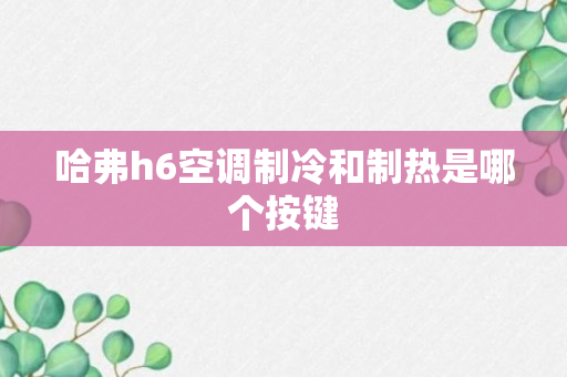 哈弗h6空调制冷和制热是哪个按键