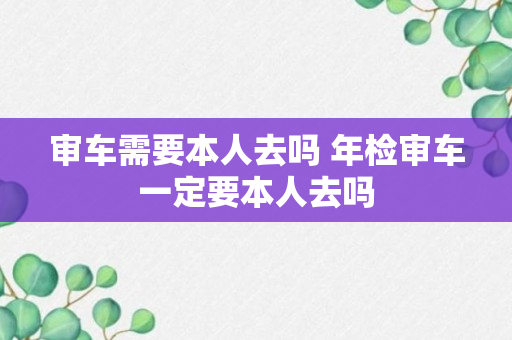 审车需要本人去吗 年检审车一定要本人去吗