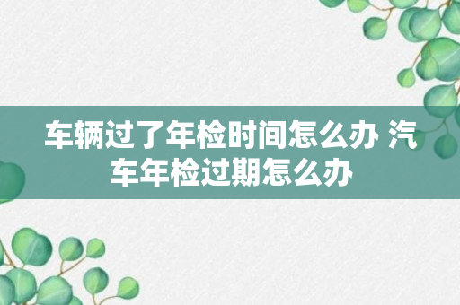 车辆过了年检时间怎么办 汽车年检过期怎么办