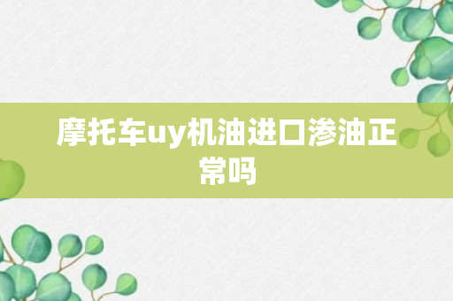 摩托车uy机油进口渗油正常吗