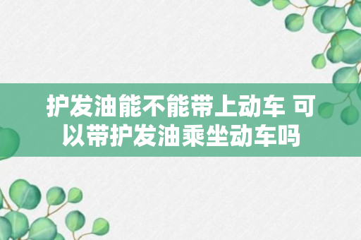 护发油能不能带上动车 可以带护发油乘坐动车吗