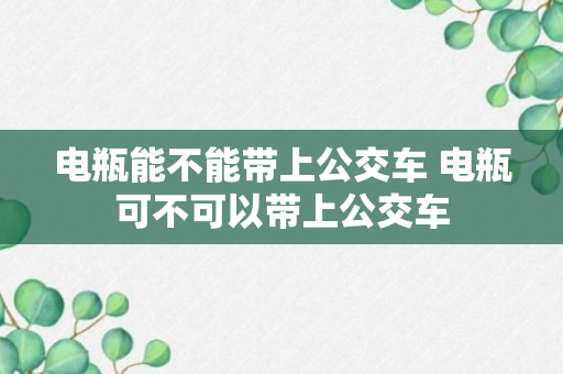 电瓶能不能带上公交车 电瓶可不可以带上公交车