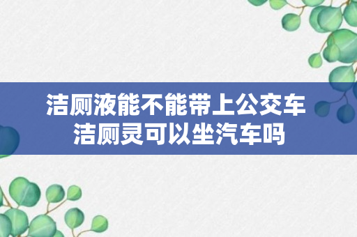 洁厕液能不能带上公交车 洁厕灵可以坐汽车吗