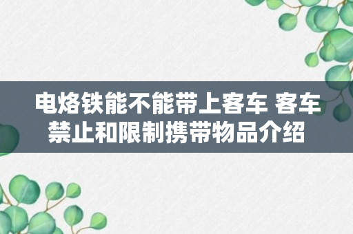 电烙铁能不能带上客车 客车禁止和限制携带物品介绍