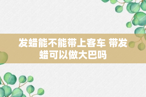 发蜡能不能带上客车 带发蜡可以做大巴吗