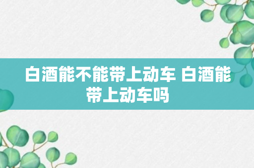 白酒能不能带上动车 白酒能带上动车吗