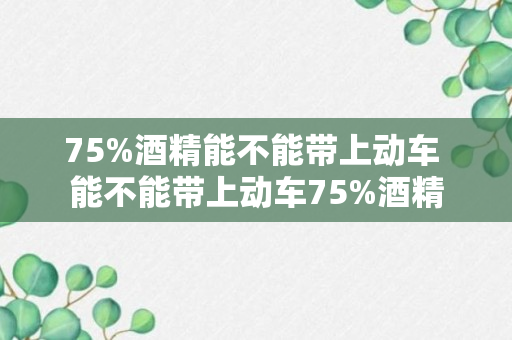 75%酒精能不能带上动车 能不能带上动车75%酒精