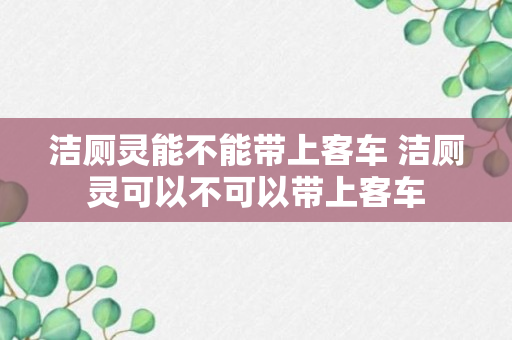 洁厕灵能不能带上客车 洁厕灵可以不可以带上客车