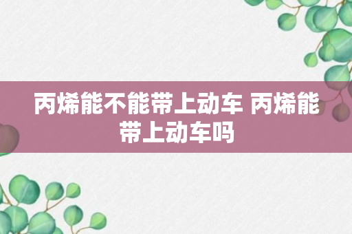 丙烯能不能带上动车 丙烯能带上动车吗