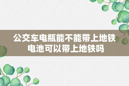 公交车电瓶能不能带上地铁 电池可以带上地铁吗