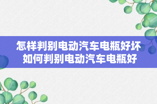 怎样判别电动汽车电瓶好坏 如何判别电动汽车电瓶好坏