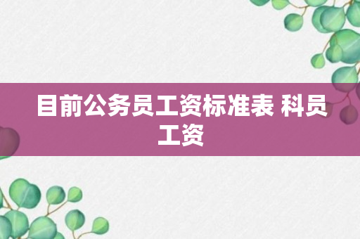 目前公务员工资标准表 科员工资