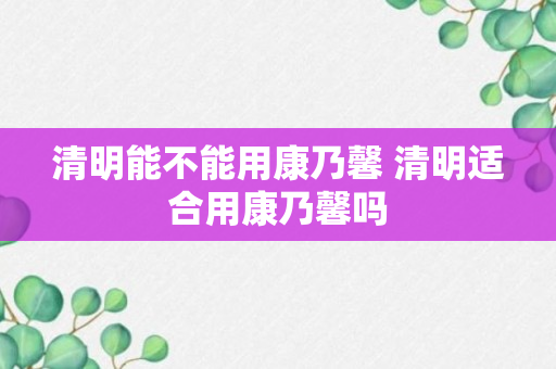 清明能不能用康乃馨 清明适合用康乃馨吗