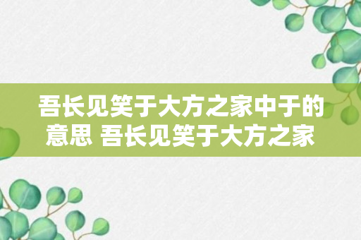 吾长见笑于大方之家中于的意思 吾长见笑于大方之家中于的解释