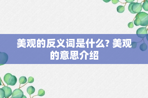 美观的反义词是什么? 美观的意思介绍