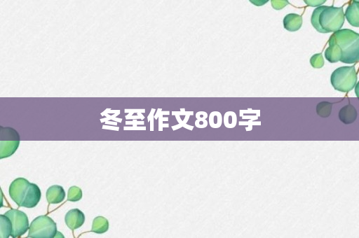 冬至作文800字